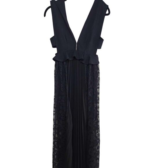 French Connection Black Sleeveless Pleated Maxi Dress Size 4 - Picture 1 of 8